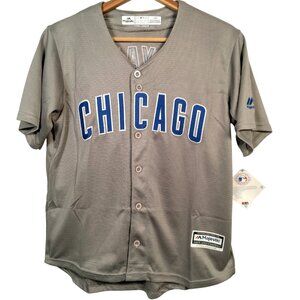 Chicago Cubs Kris Bryant Jersey Youth Large Majestic Cool Base MLB Gray #17